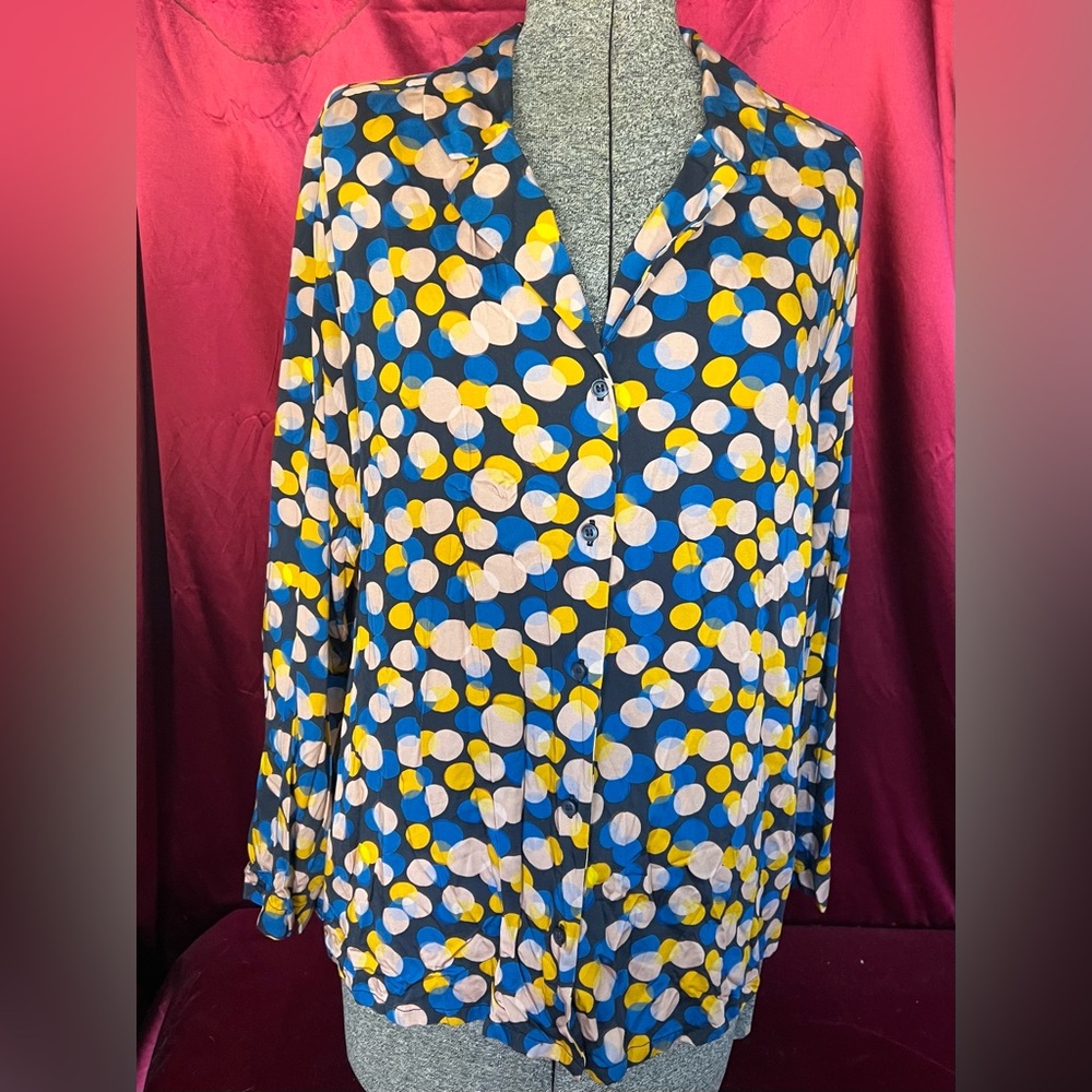 Vibrant Polka Dot Button Down Viscose Shirt